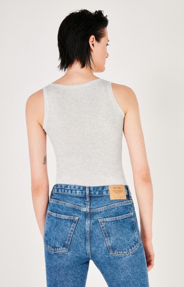 American Vintage tanktop Massachusetts lichtgrijs