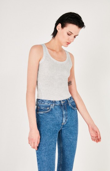 American Vintage tanktop Massachusetts lichtgrijs