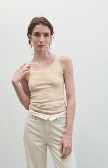 American vintage tee mas00e23 creme chine model