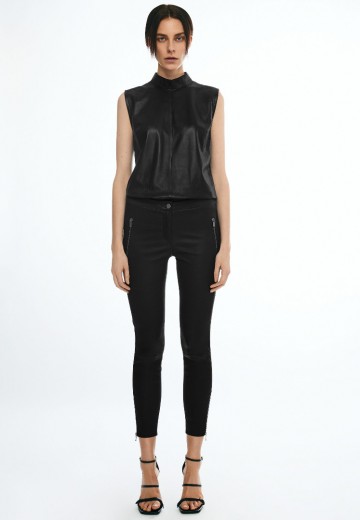 Arma stretch leren broek cadiz zwart