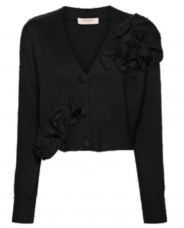 Twinset  wool blend cardigan with ruffles 242tp2300
