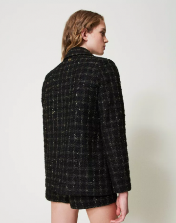 Twinset boucle blazer with check pattern 242tt2154 ak