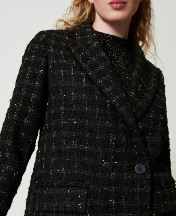 Twinset boucle blazer with check pattern 242tt2154 detail