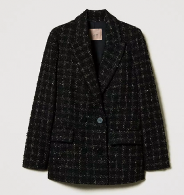 Twinset boucle blazer with check pattern 242tt2154