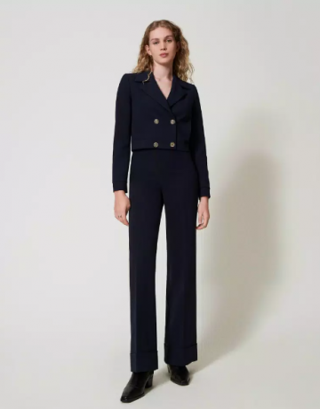 Twinset crepe cady high waist trousers 242tt2101