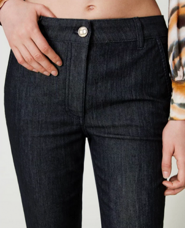 Twinset flared jeans with permanent crease 242tp2581 detail