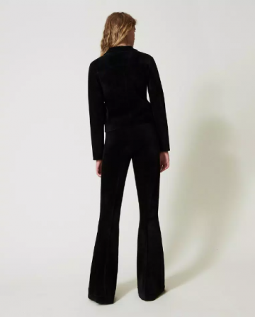 Twinset flared knit trousers with oval t buttons 242tt3231 ak