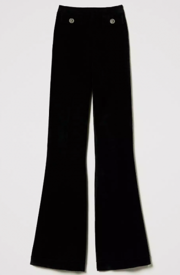 Twinset flared knit trousers with oval t buttons 242tt3231