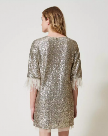 Twinset full sequin short dress 242tf2032 ak