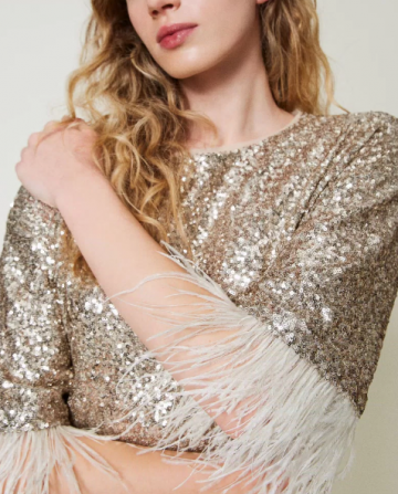 Twinset full sequin short dress 242tf2032 detail