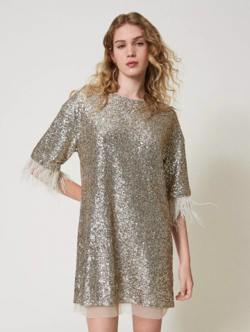 Twinset full sequin short dress 242tf2032 vk