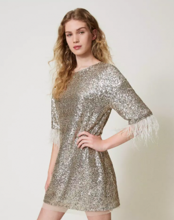 Twinset full sequin short dress 242tf2032 zk