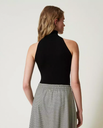 Twinset knit fitted top 242tf3031 ak