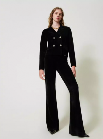 Twinset knit jacket with oval t buttons 242tt3230 model