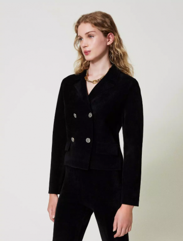 Twinset knit jacket with oval t buttons 242tt3230 zk