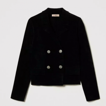 Twinset knit jacket with oval t buttons 242tt3230