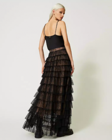 Twinset long chantilly lace skirt 232tt2072 ak