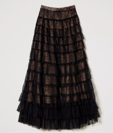 Twinset long chantilly lace skirt 232tt2072
