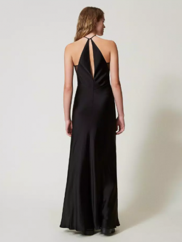 Twinset long satin halter dress 242tt2050 ak