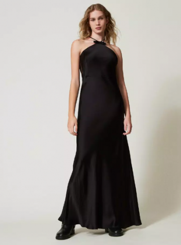 Twinset long satin halter dress 242tt2050 vk