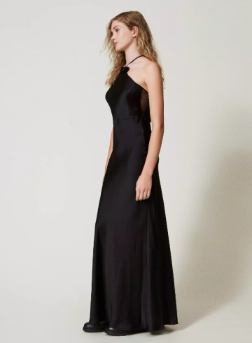 Twinset long satin halter dress 242tt2050 zk