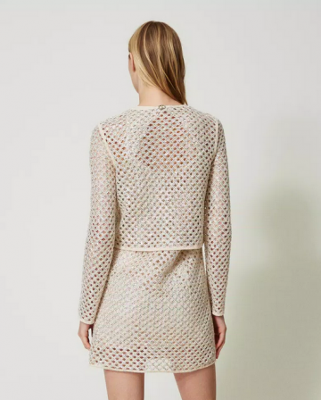 Twinset mesh jacket with embroidery 241tp2442 ak