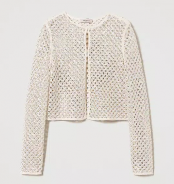 Twinset mesh jacket with embroidery 241tp2442