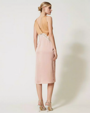 Twinset midi mouwloze jurk 231tq2090 ak