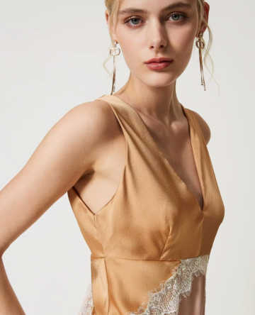 Twinset midi mouwloze jurk 231tq2090 detail