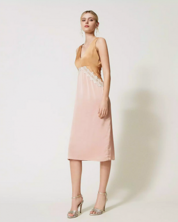 Twinset midi mouwloze jurk 231tq2090 model