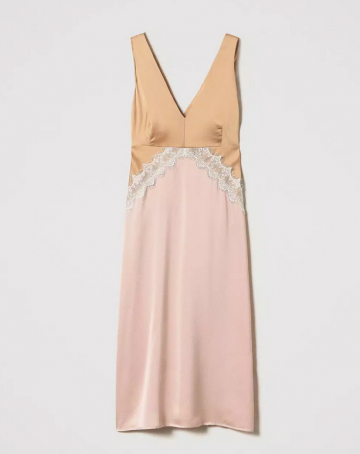 Twinset midi mouwloze jurk 231tq2090