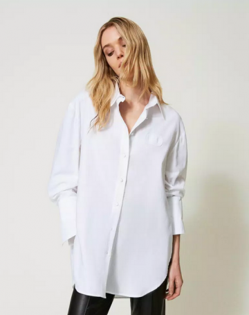 Twinset oversized shirt with removable cuffs 241tp2250 vk