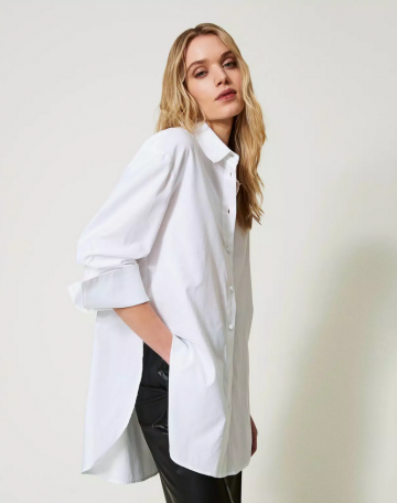 Twinset oversized shirt with removable cuffs 241tp2250 zk