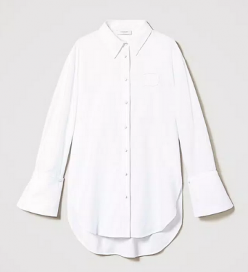 Twinset oversized shirt with removable cuffs 241tp2250