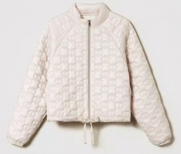 Twinset quilted puffer jacket with oval t 242tp2021