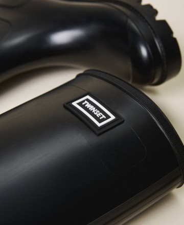 Twinset regenlaars zwart tcp210 detail