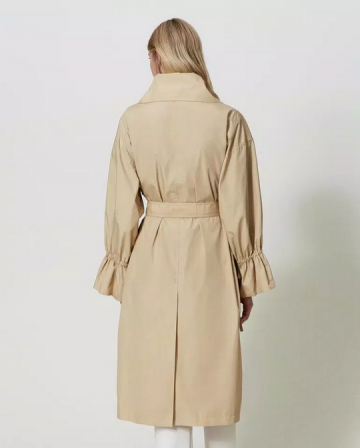 Twinset taffeta trench coat with belt 241tp2570 ak