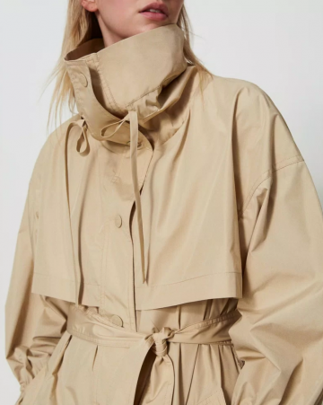 Twinset taffeta trench coat with belt 241tp2570 detail
