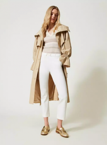 Twinset taffeta trench coat with belt 241tp2570 model