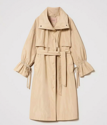 Twinset taffeta trench coat with belt 241tp2570