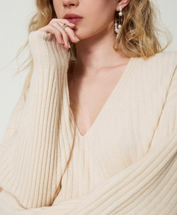 Twinset wool and cashmere ribbed jumper 242tp3716 detail